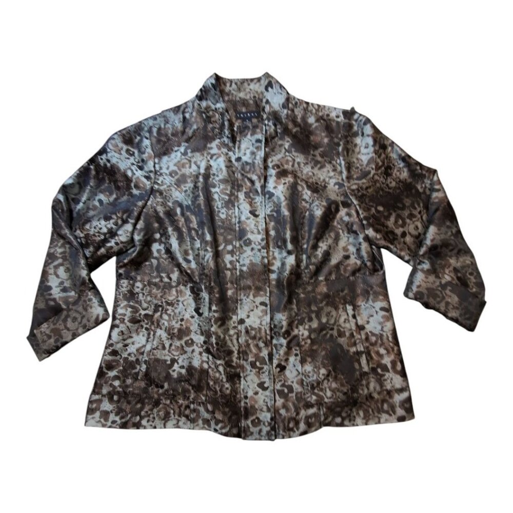 Tribal Jacket Animal Print Leopard Allover Print Edgy Statement Womens Size 16